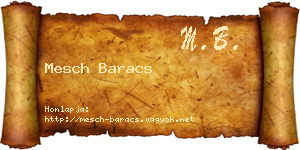 Mesch Baracs névjegykártya